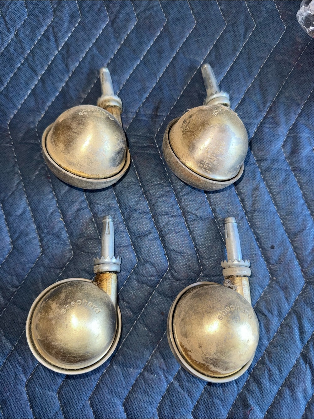 Gold Finish Furniture Casters - Set of 4